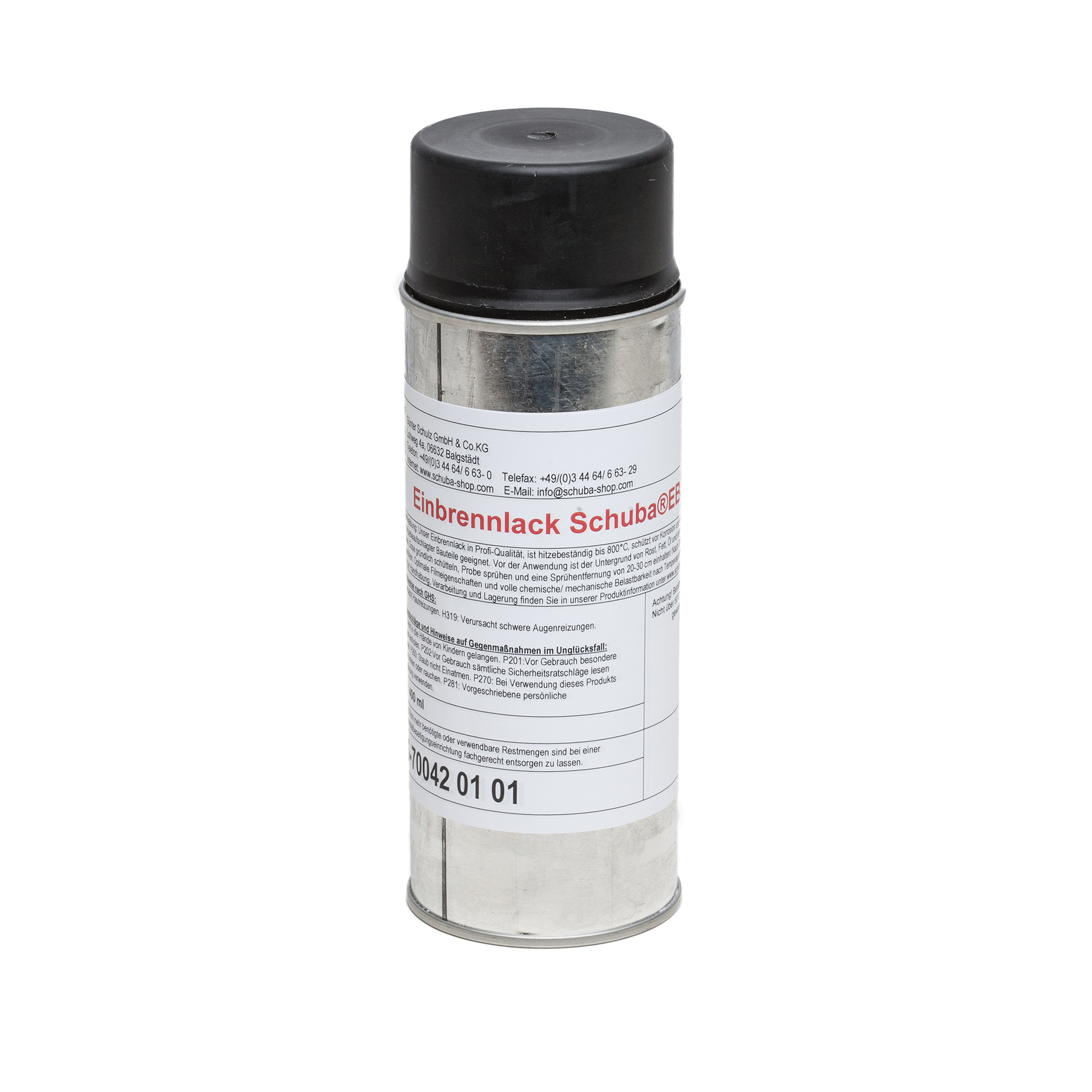 Einbrennlackspray Schuba®EB-S, schwarz, feuerfest 400ml