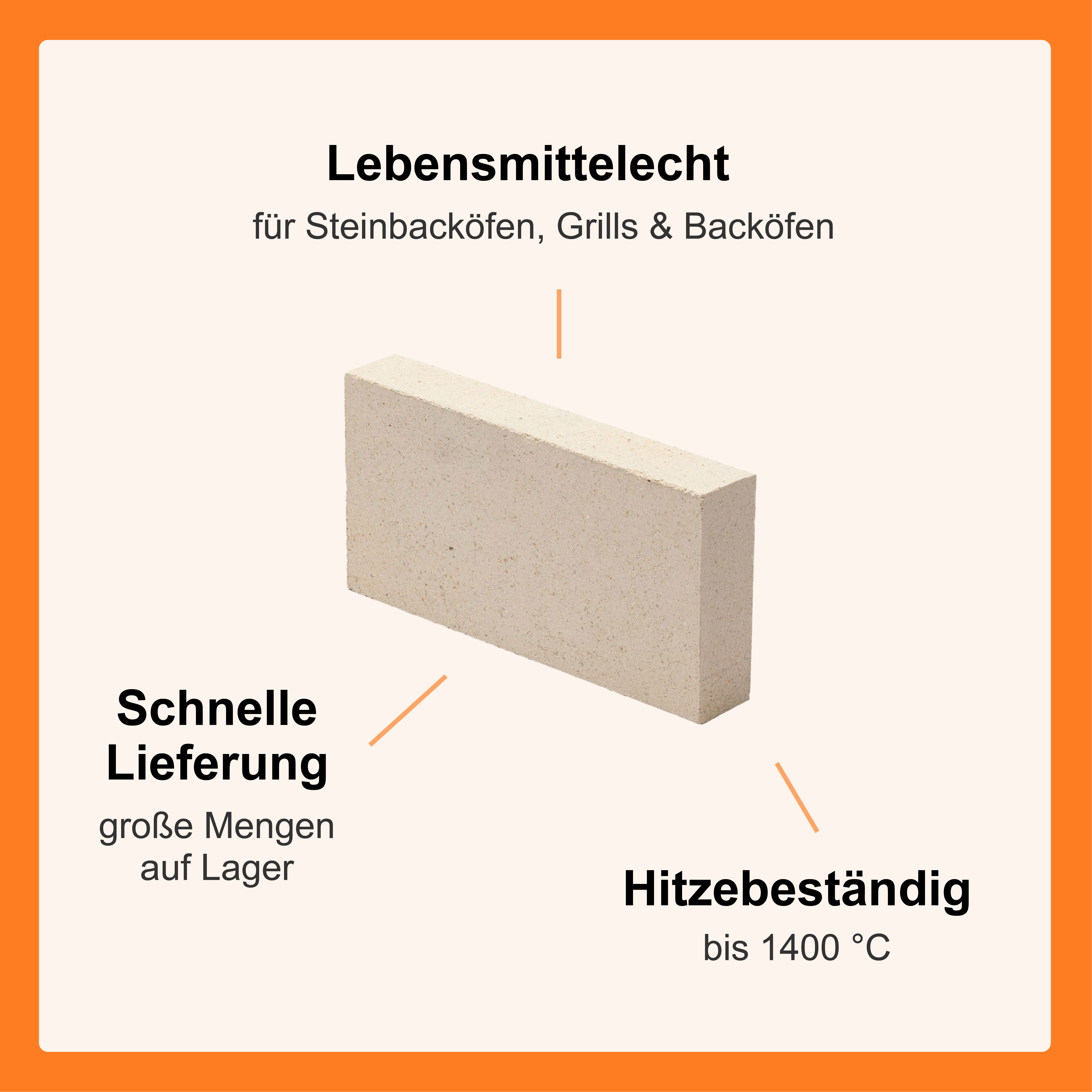 Schamottestein 250x124x40mm (2-40) A35t