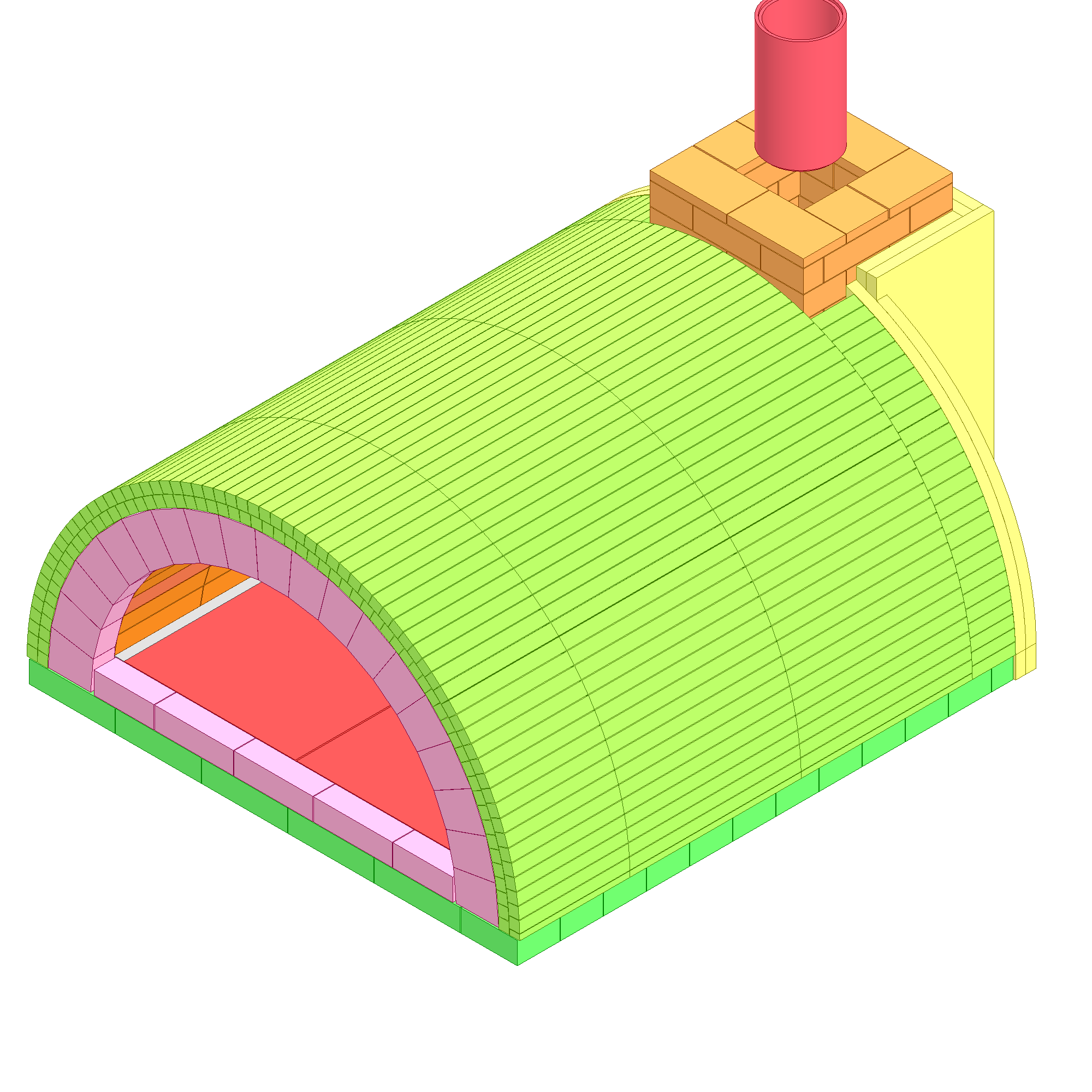 Pizzaofen-Bausatz Round (Backfläche BxT 105,0x126,0cm)